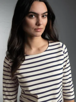 3/4 Arm T-Shirt mit Ringelmuster 