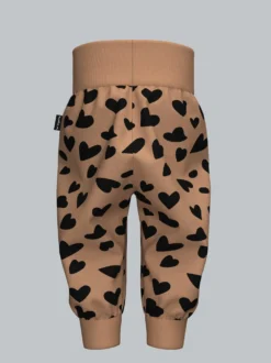 Baby Hose mit Bündchen und Herzmuster Haselnuss