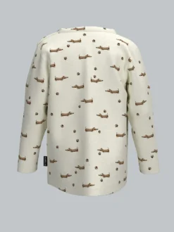 Baby Langarmshirt mit Dackelmuster Natur