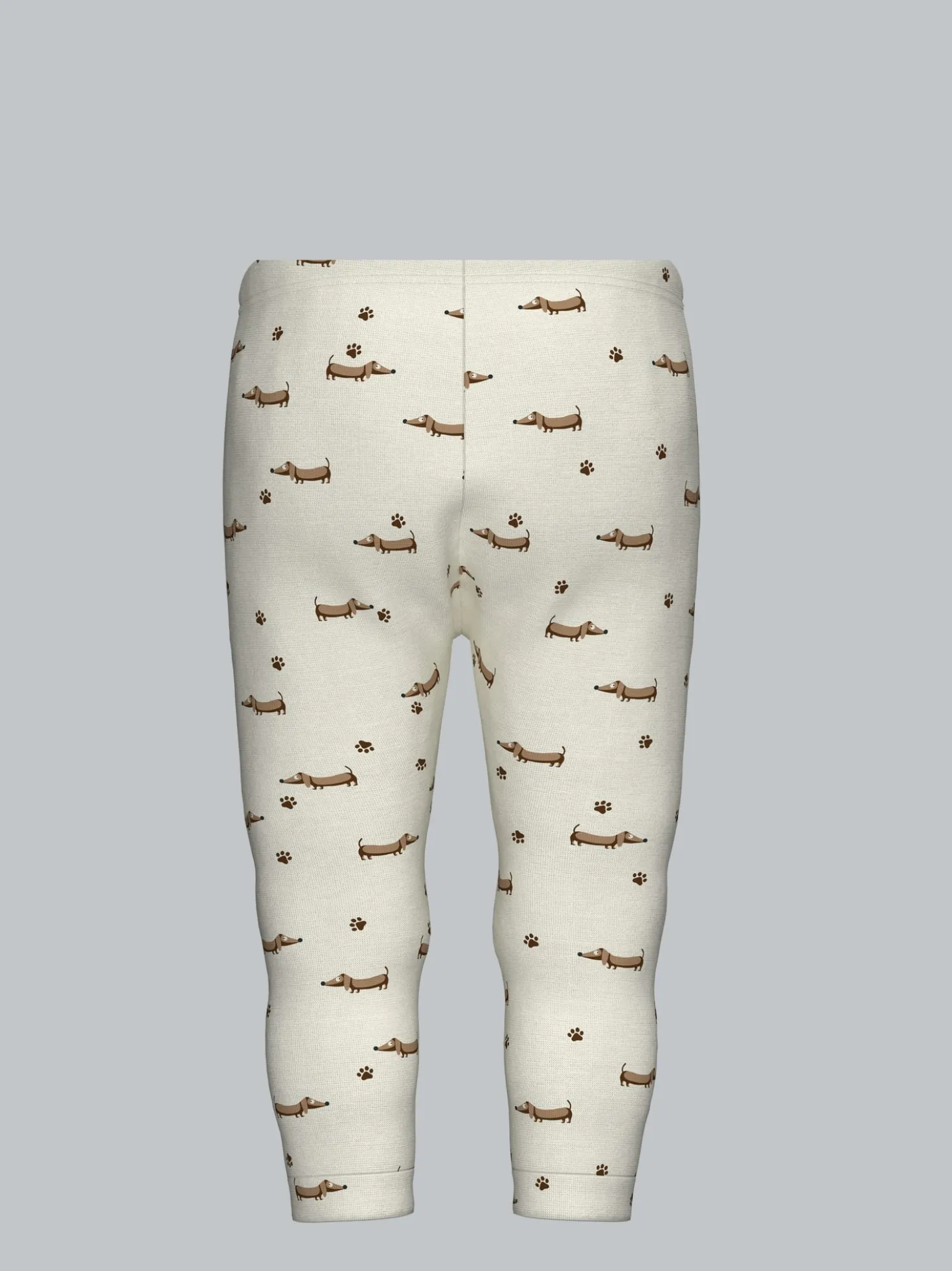 Baby Leggings mit Dackel Print Natur