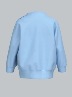Baby Sweatshirt mit Hundemotiv und Schleife Iceblue-melange