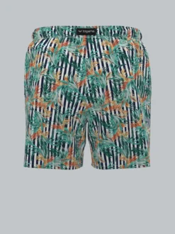 Bade-/Freizeitshorts mit Druckmotiv Weiss