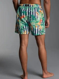 Bade-/Freizeitshorts mit Druckmotiv Weiss