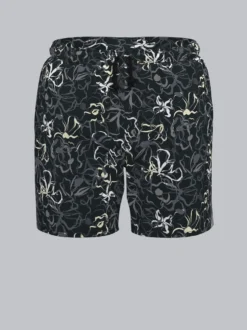 Bade-/Freizeitshorts mit Druckmotiv Schwarz