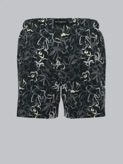 Bade-/Freizeitshorts mit Druckmotiv Schwarz