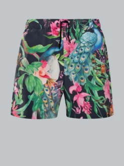 Bade-/Freizeitshorts mit Druckmotiv Anthrazit