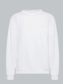 Basic Sweatshirt mit weicher Innenseite Weiss