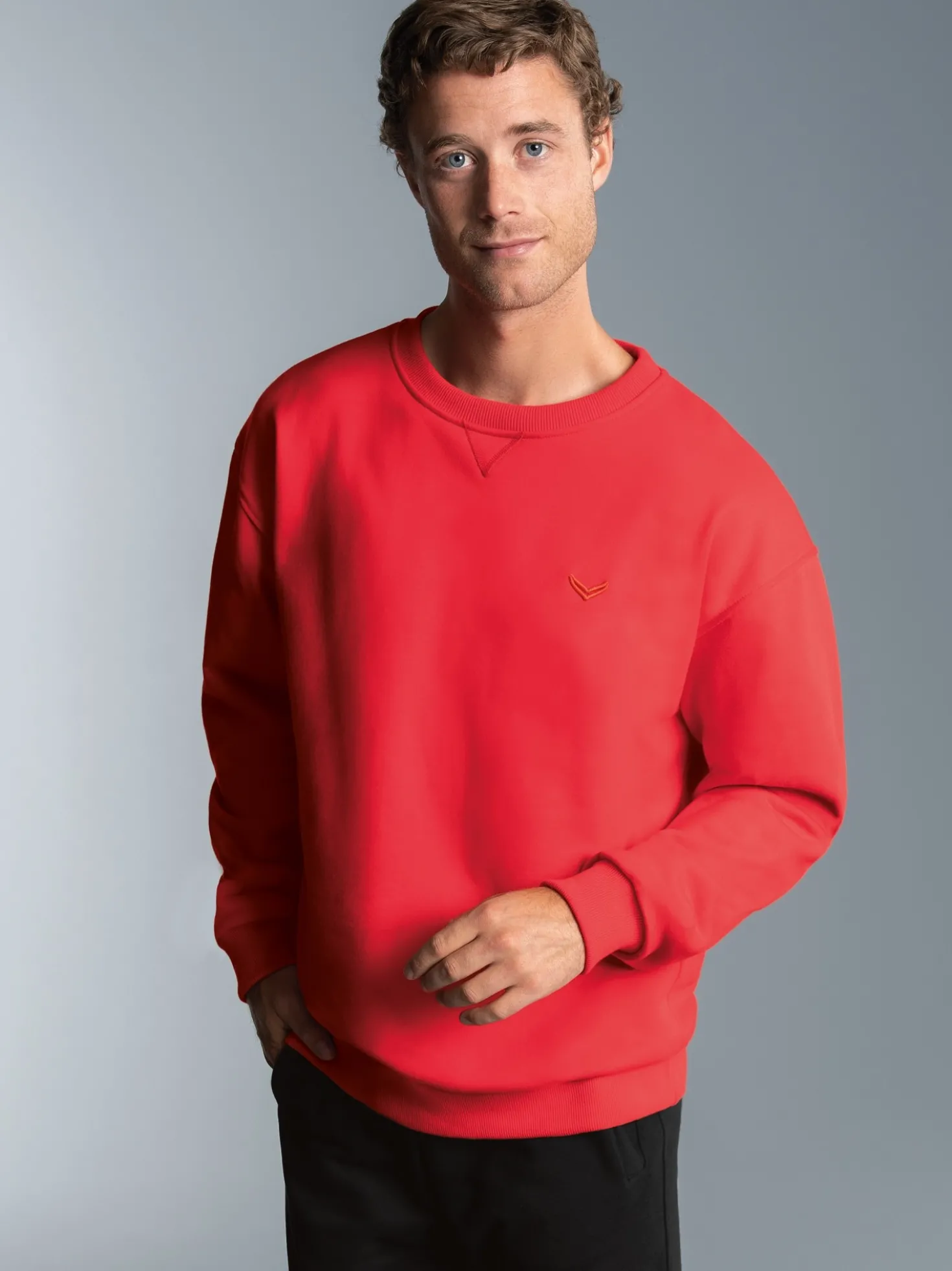 Basic Sweatshirt mit weicher Innenseite Vulcano