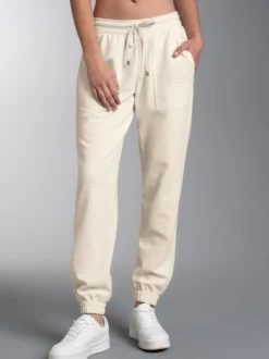 Bequeme Jogginghose mit großen Taschen Natur