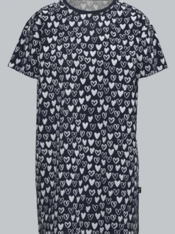 Bigshirt mit Allover Herz Print Navy