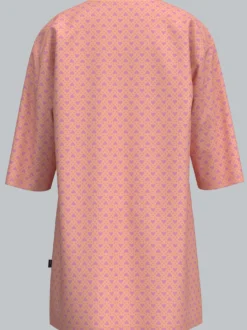 Big Shirt mit feinem Herz Allovermuster Puder