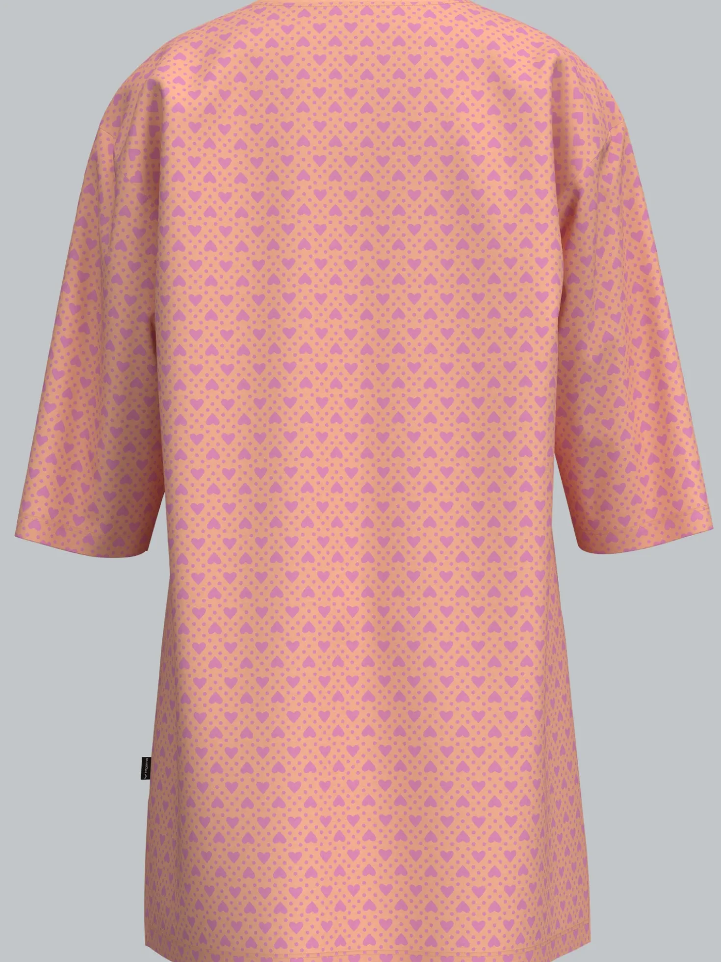 Big Shirt mit feinem Herz Allovermuster Puder