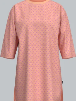 Big Shirt mit feinem Herz Allovermuster Puder