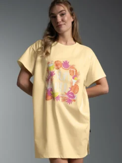 Bigshirt mit sommerlichen Printmotiv Vanille