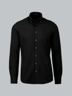 Business-Hemd aus DELUXE-Single-Jersey Schwarz
