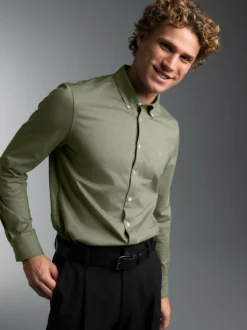 Business-Hemd aus DELUXE-Single-Jersey Salbei