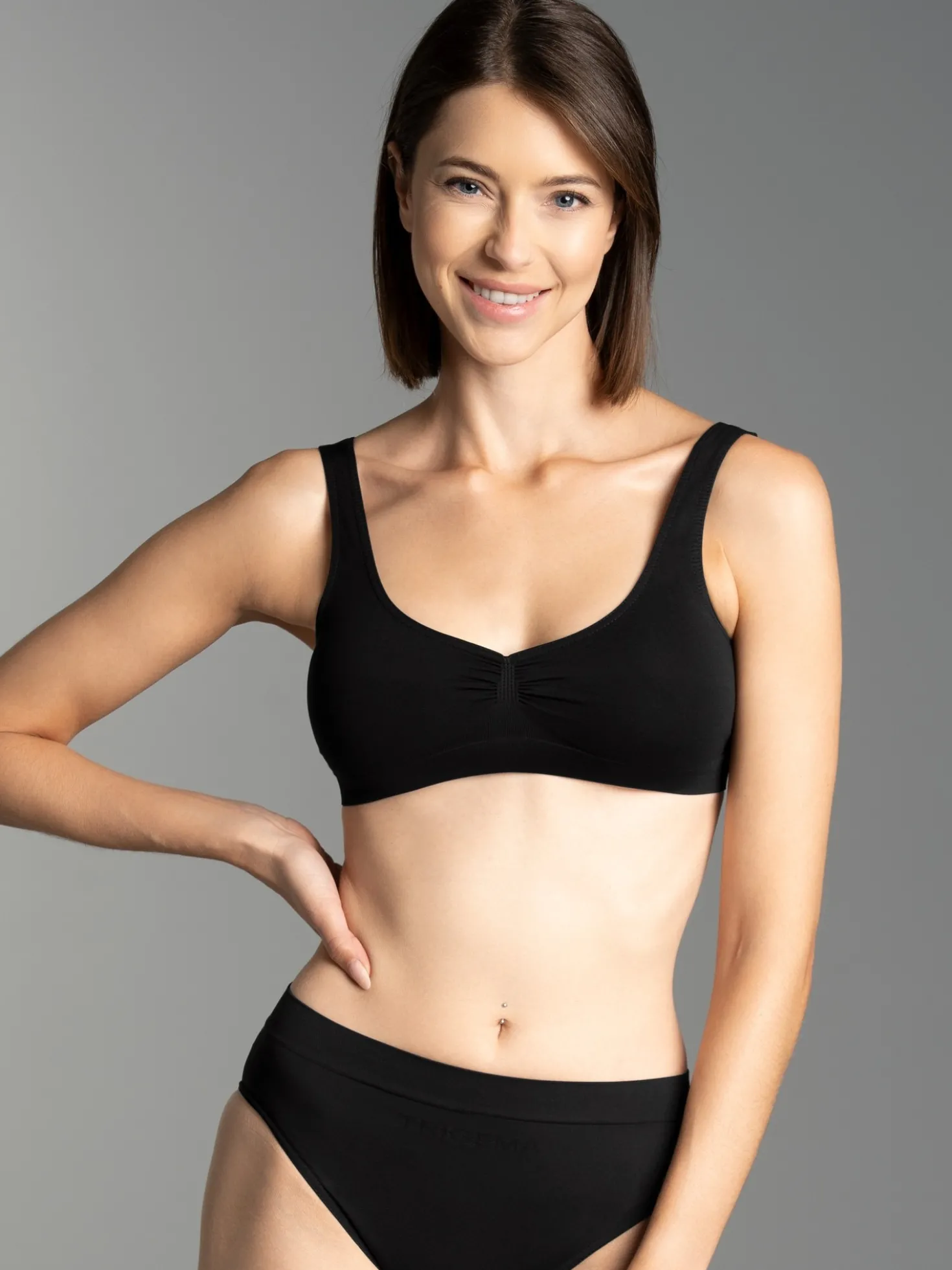 Bustier aus Polyamid/Elastan Schwarz