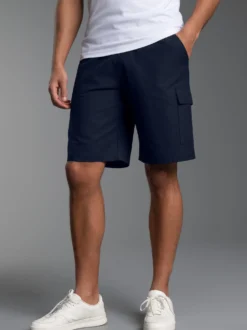 Cargo-Bermuda aus 100% Baumwolle Navy