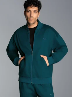 Collegejacke in weicher Sweat-Qualität Saphir