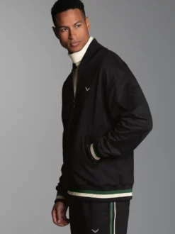 Collegejacke mit kontrastfarbigen Elementen Schwarz