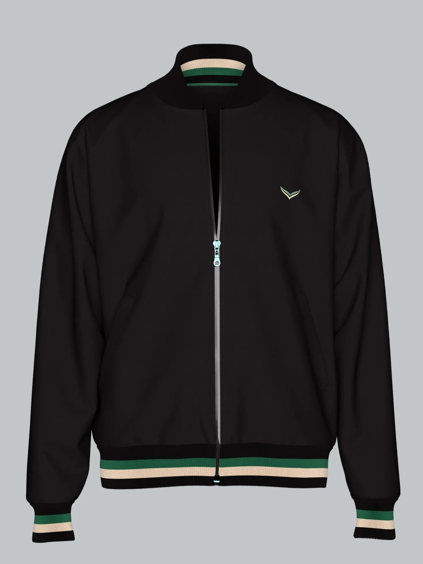 Collegejacke mit kontrastfarbigen Elementen Schwarz