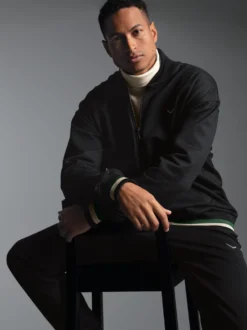 Collegejacke mit kontrastfarbigen Elementen Schwarz