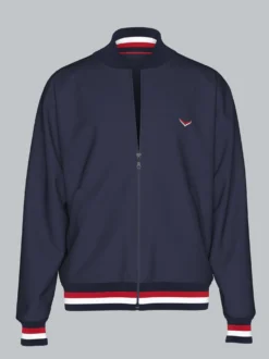 Collegejacke mit kontrastfarbigen Elementen Navy