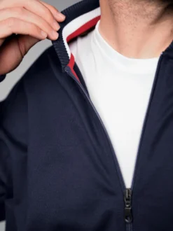 Collegejacke mit kontrastfarbigen Elementen Navy