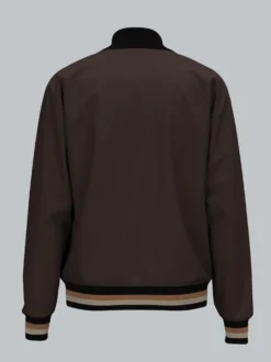 Collegejacke mit kontrastfarbigen Elementen Mocca