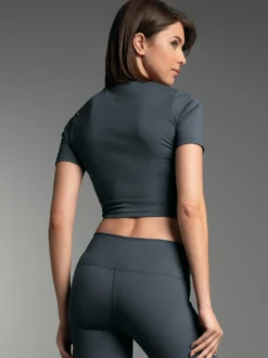 Cropped Sport T-Shirt Anthrazit