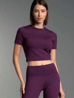 Cropped Sport T-Shirt Aubergine