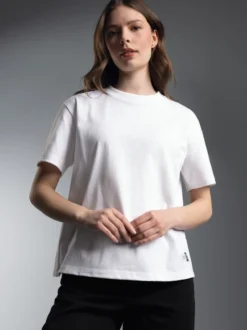 Damen Heavy-Shirt aus 100% recycelter Baumwolle Weiss