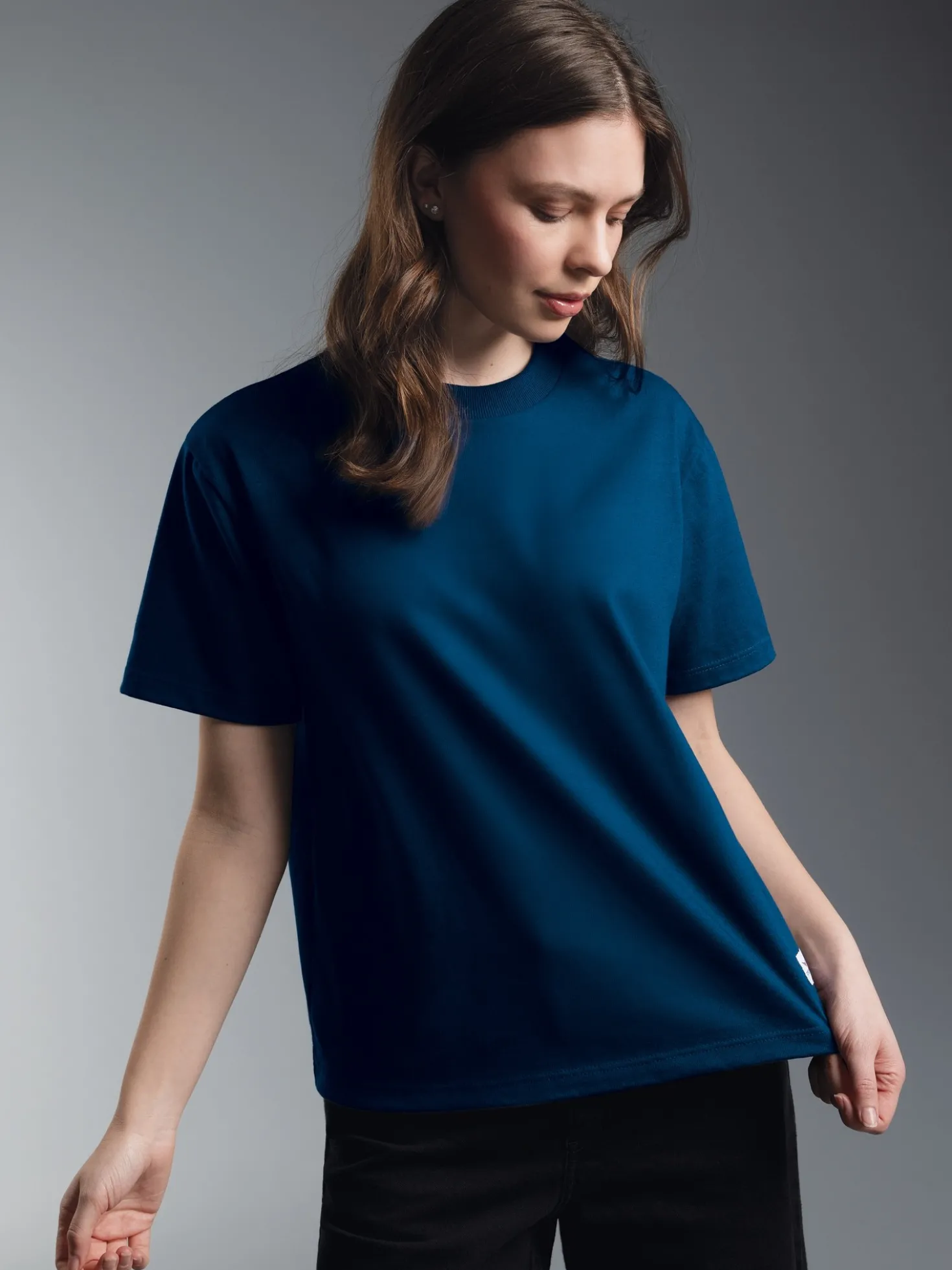 Damen Heavy-Shirt aus 100% recycelter Baumwolle Night-blue