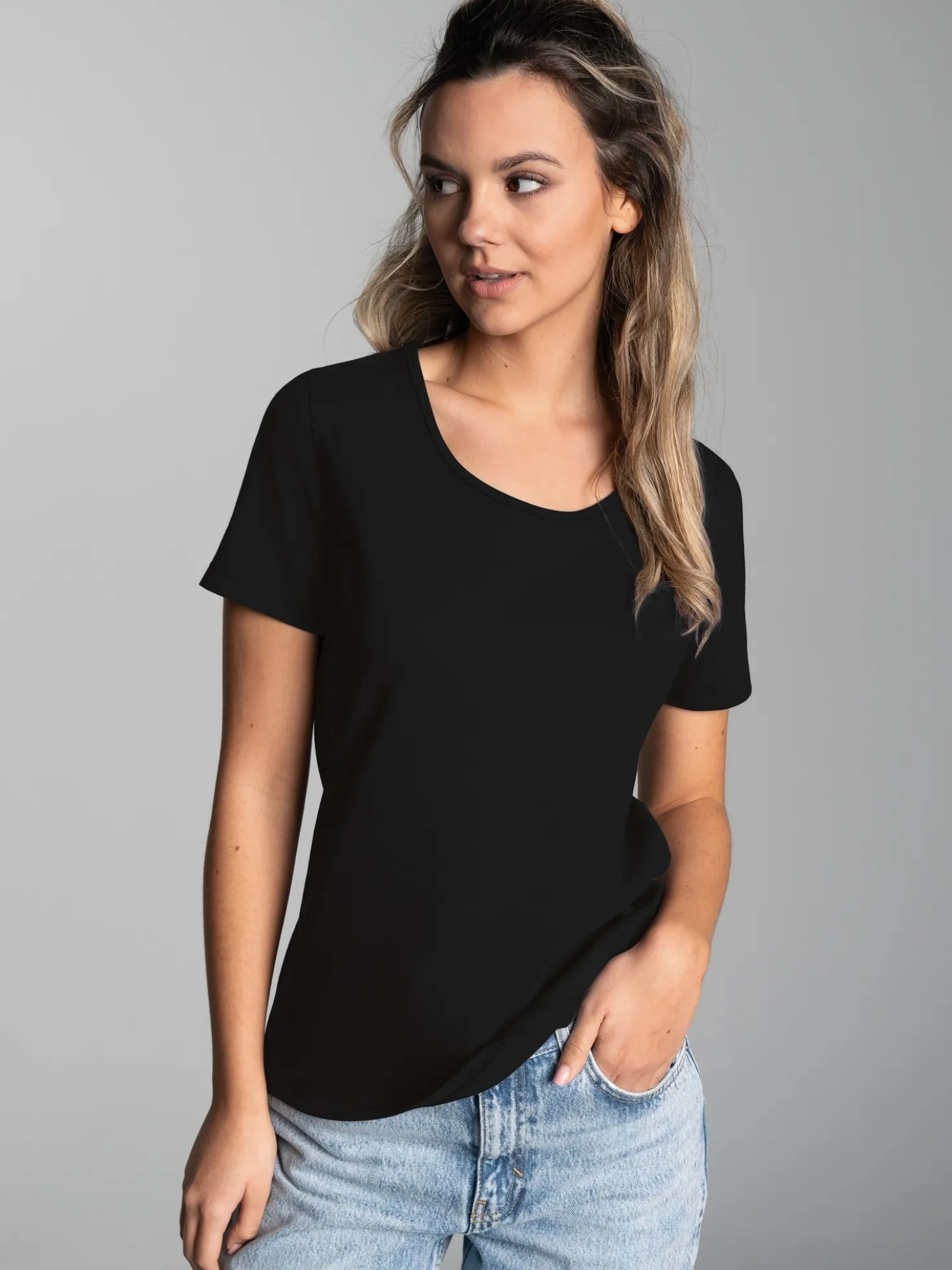 Damen T-Shirt aus Biobaumwolle Schwarz