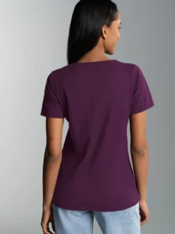 Damen T-Shirt aus Biobaumwolle Aubergine