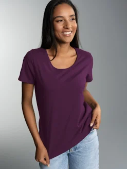 Damen T-Shirt aus Biobaumwolle Aubergine