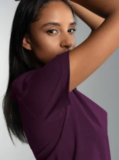 Damen T-Shirt aus Biobaumwolle Aubergine
