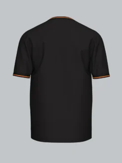 Deutschland T-Shirt mit kontrastfarbigen Bündchen Schwarz