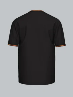 Deutschland T-Shirt mit kontrastfarbigen Bündchen Schwarz