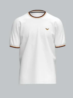 Deutschland T-Shirt mit kontrastfarbigen Bündchen Weiss
