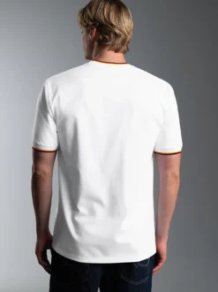 Deutschland T-Shirt mit kontrastfarbigen Bündchen Weiss