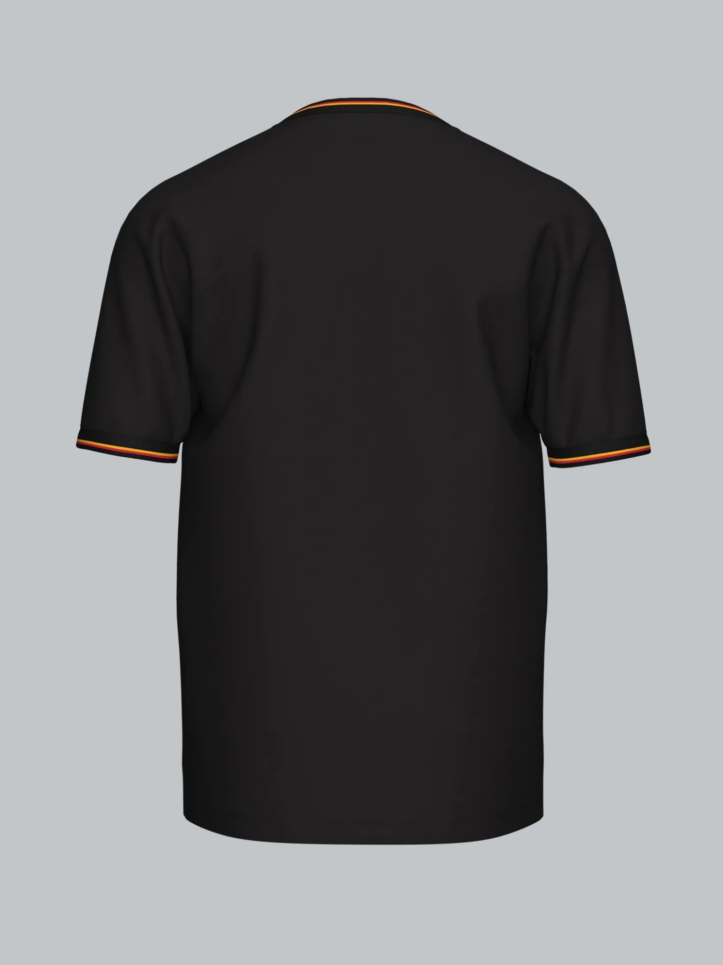Deutschland T-Shirt mit kontrastfarbigen Bündchen Schwarz