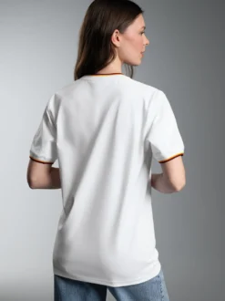 Deutschland T-Shirt mit kontrastfarbigen Bündchen Weiss