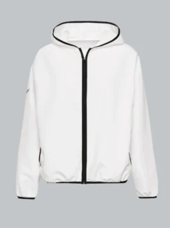 Dünne Kapuzenjacke mit praktischen Taschen Weiss