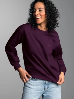 Dünnes Sweatshirt Aubergine