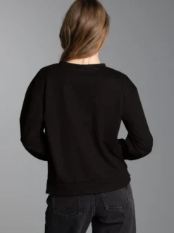 Dünnes Sweatshirt in weicher Qualität Schwarz