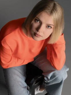 Dünnes Sweatshirt in weicher Qualität Peach