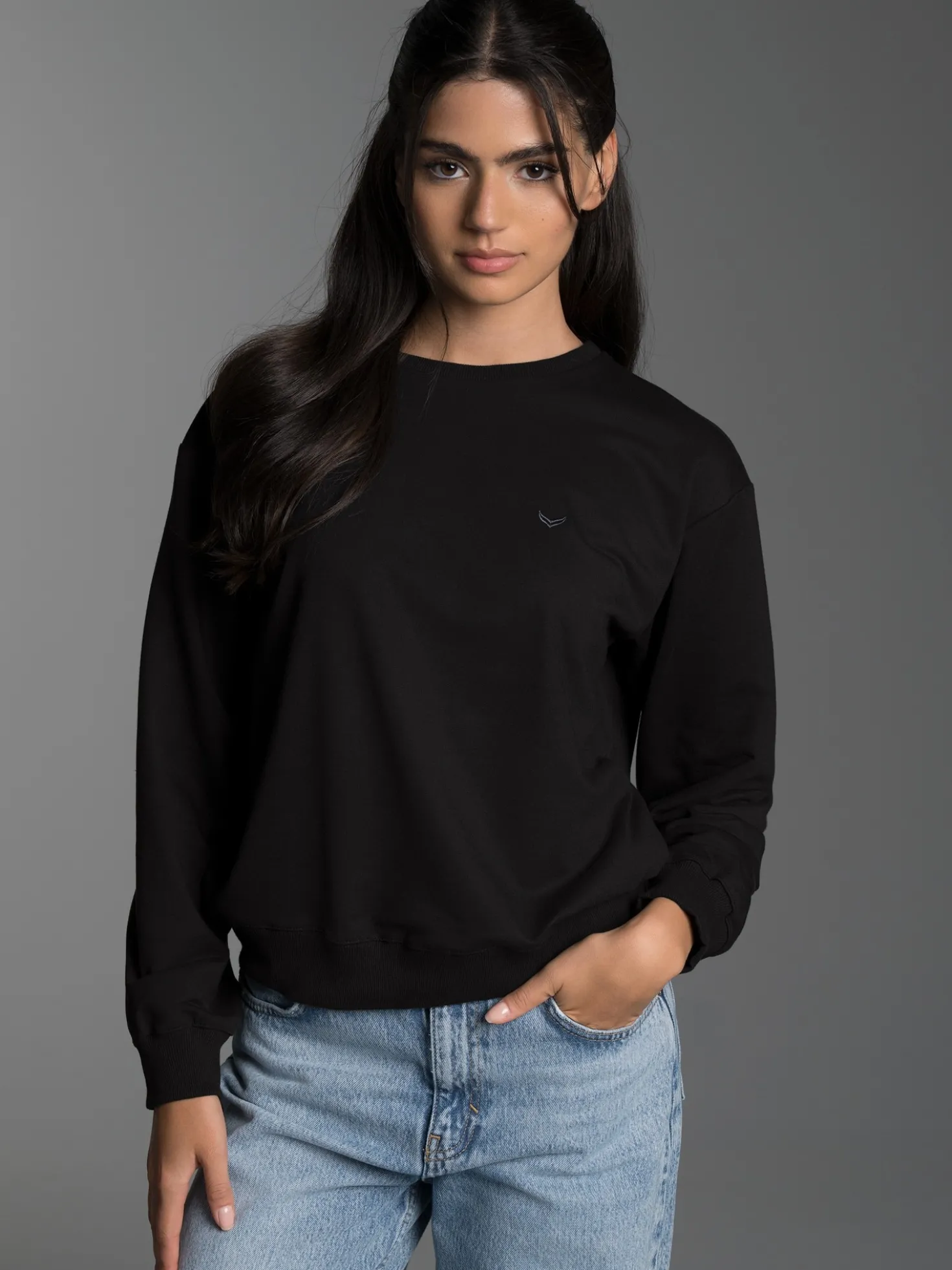 Dünnes Sweatshirt Schwarz