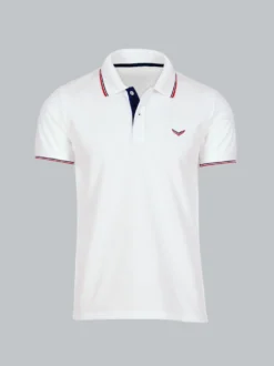 Dreifarbiges Polohemd Weiss