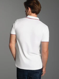 Dreifarbiges Polohemd Weiss